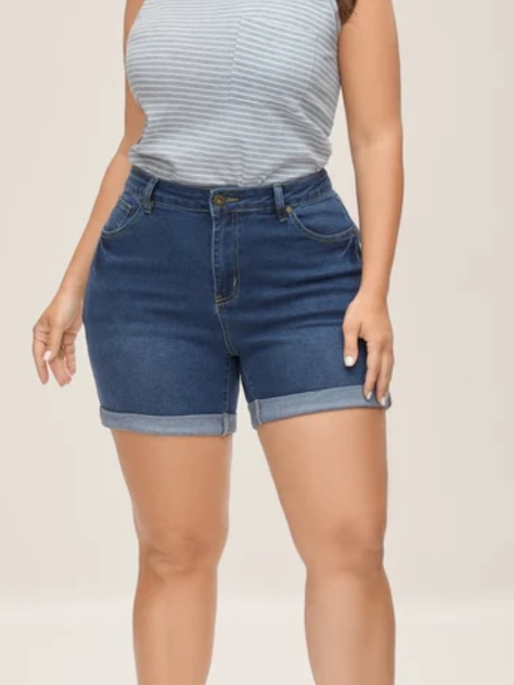 LuLaRoe Dark Blue Roll-Cuff Denim Shorts